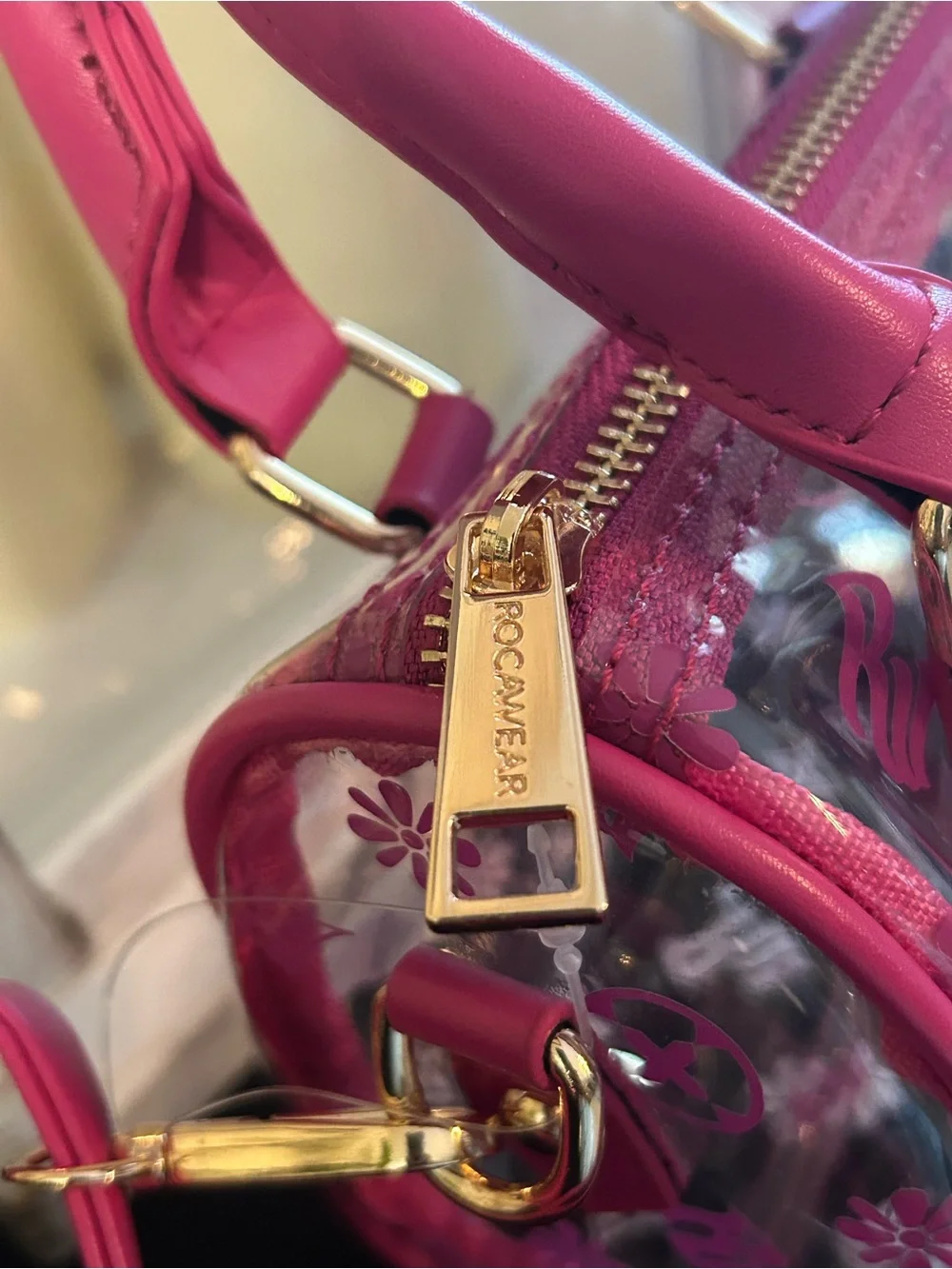 RocaWear Clear Pink Accent Women’s Crossbody Satchel